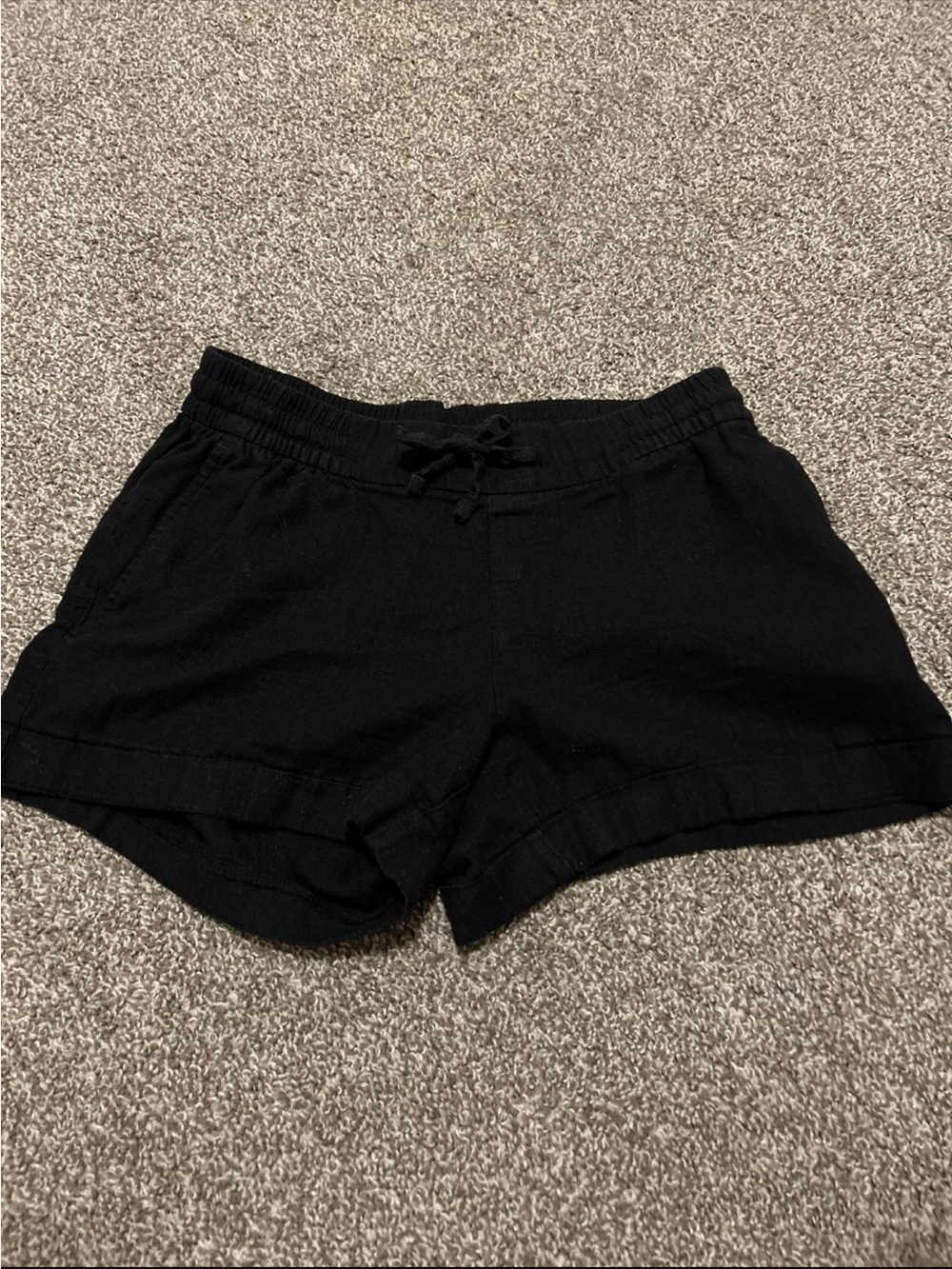 Women's Black linen shorts